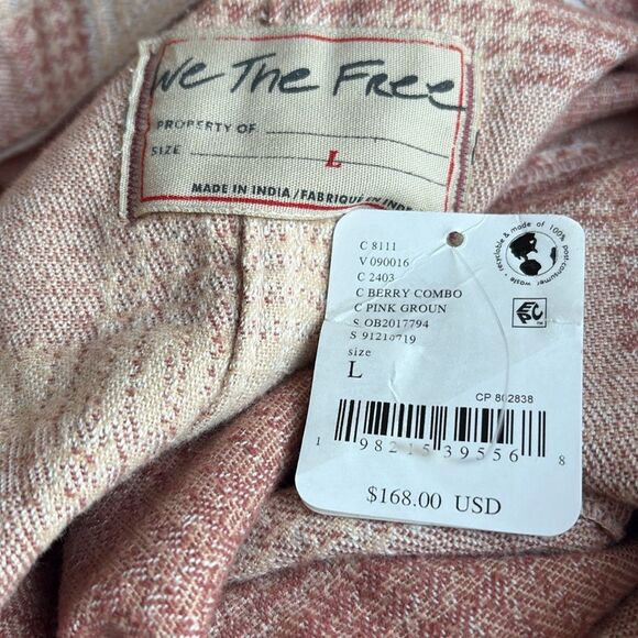 Free People We the Free Keep it cozy shirt Berry combo OB2017794 - Picture 6 of 6